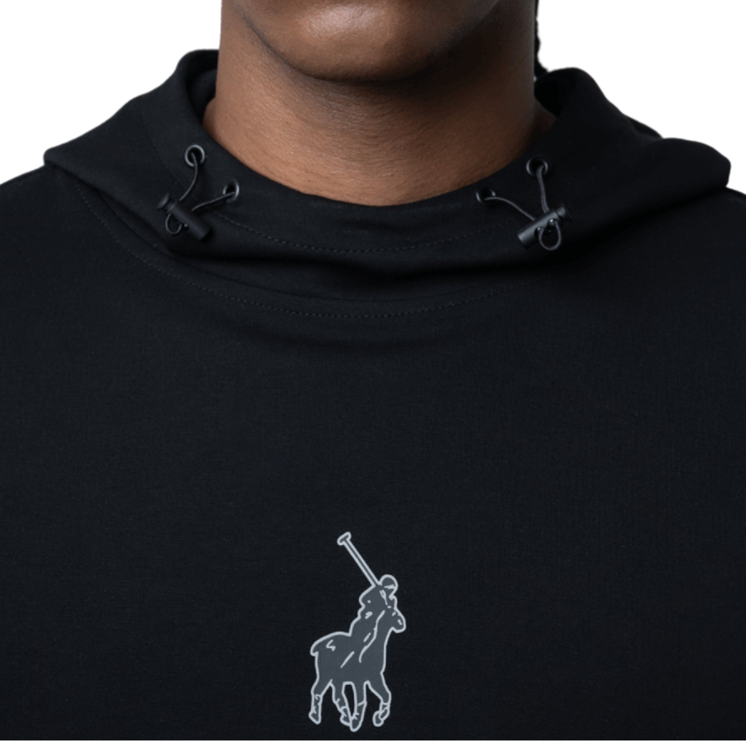 Polo Hoodie Sport Black